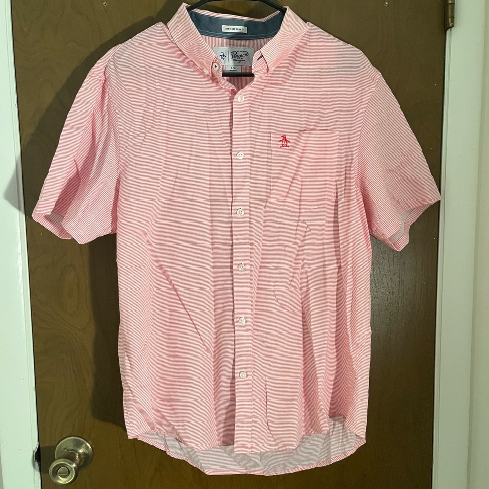 Original Penguin Men's Light Pink Button Down Shirt